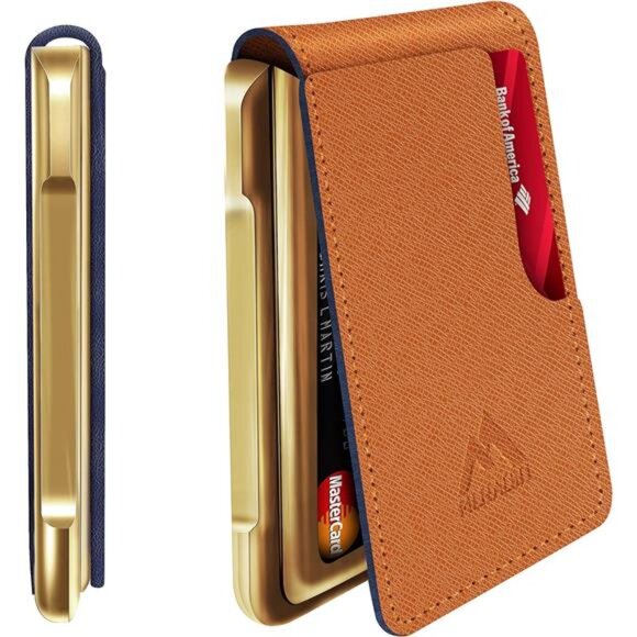 Other - Tactical Bifold Wallets for Men Saffiano Orange & Gold